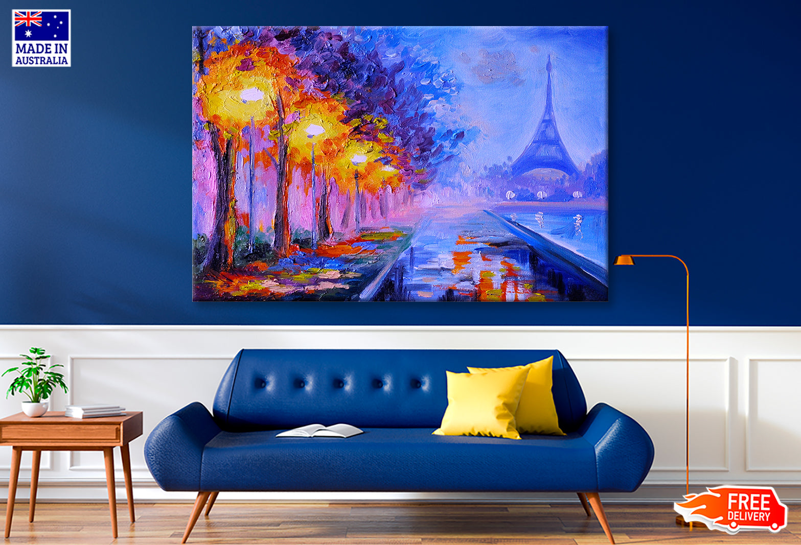 Eiffel Tower In France, Night Scene Oil Painting Wall Art Limited Edition High Quality Print