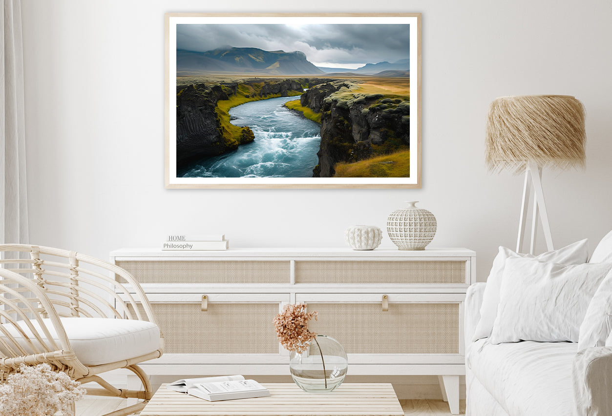 Dramatic Views of Beautiful Icelandic Nature with Mountains Home Decor Premium Quality Poster Print Choose Your Sizes