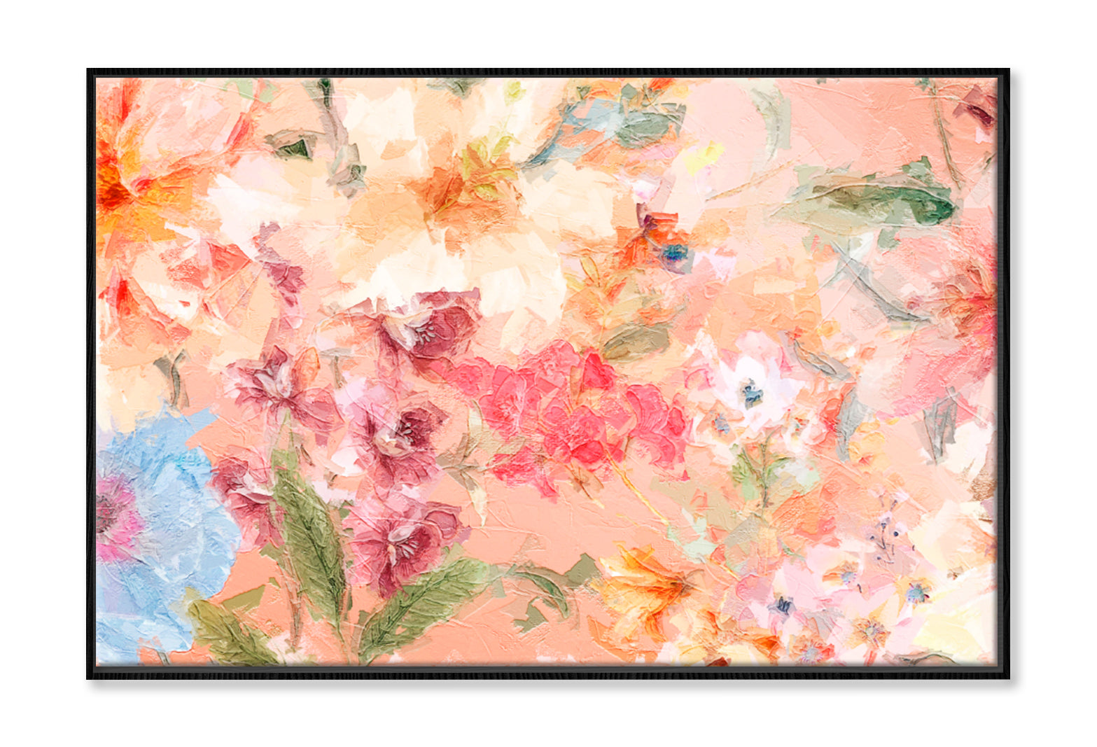 Abstract Beautiful Flower Oil Painting Wall Art Limited Edition High Quality Print Canvas Box Framed Black