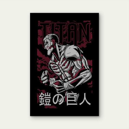 Maroon Cyberpunk Mecha 40x60cm Metal Print Ready to Hang