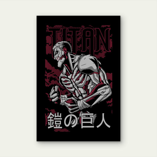 Maroon Cyberpunk Mecha 40x60cm Metal Print Ready to Hang