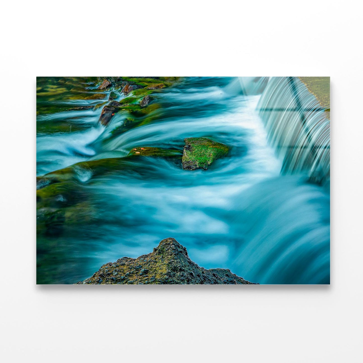 Flowing Water in Stream in Shuangliu National Forest Acrylic Glass Print Tempered Glass Wall Art 100% Made in Australia Ready to Hang