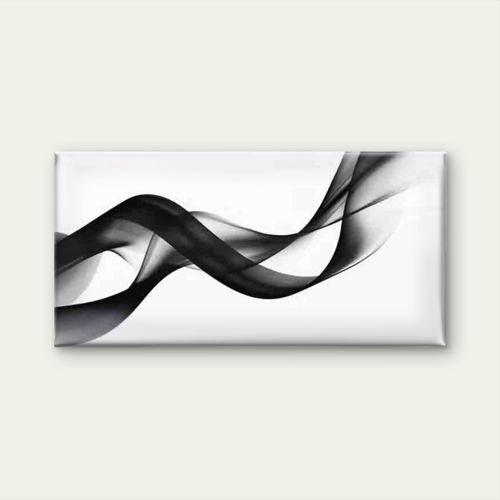 Black & White Abstract Wave Wall Art Canvas Office Home Room Framed 120x60cm - Bella Home Decor
