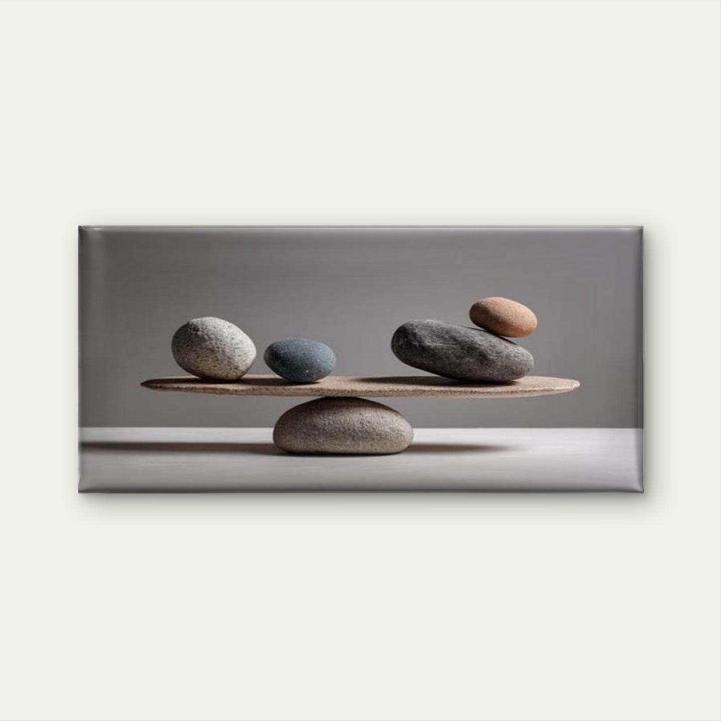 Balanced Zen Stones Wall Art Canvas Office Home Room Framed 120x60cm - Bella Home Decor