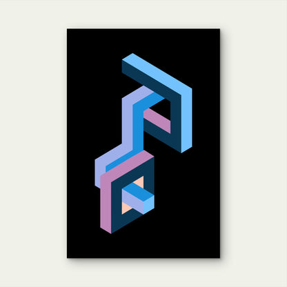 Impossible Object Illustration 60x90cm Metal Print Ready to Hang