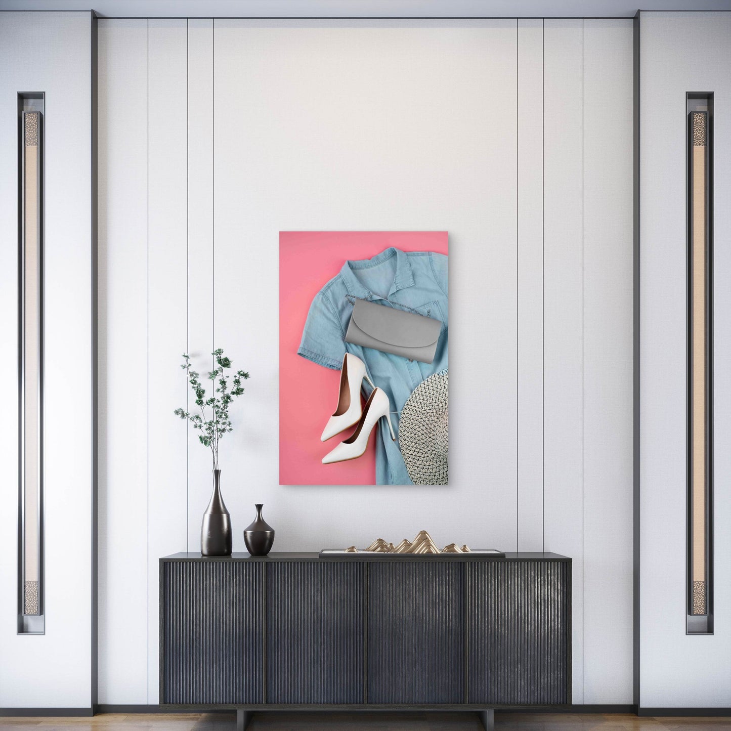 Spring Wardrobe Switch Over Still Life 60x90cm Metal Print Ready to Hang