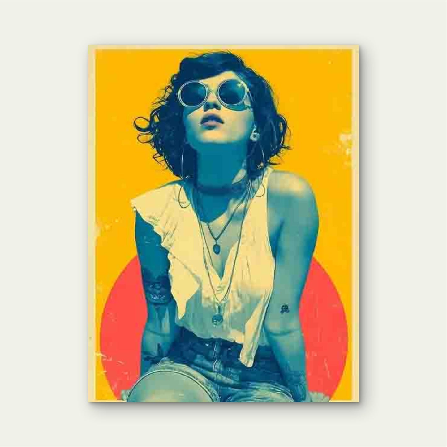 Vintage Stylish Pink Art 60x90cm Metal Print Ready to Hang