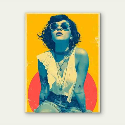 Vintage Stylish Pink Art 60x90cm Metal Print Ready to Hang