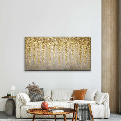 Abstract Glittering Rainfall Wall Art Canvas Office Home Room Framed 120x60cm