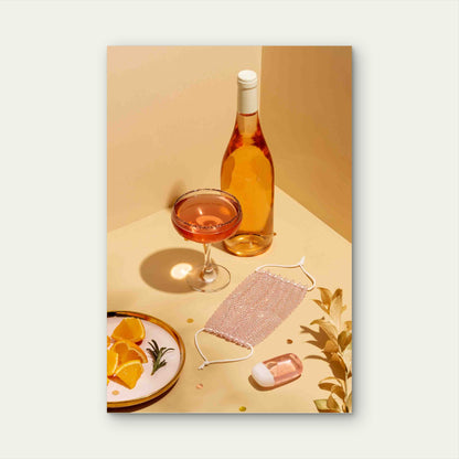 High Angle Covid Party Items Arrangement Metal Print Ready to Hang