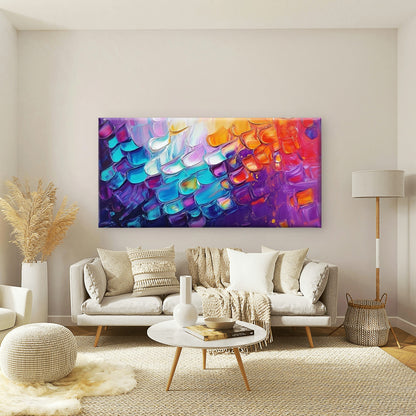 Abstract Colorful Impasto Wall Art Canvas Office Home Room Framed 120x60cm - Bella Home Decor