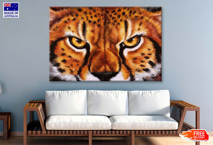 Painting of Cheetah Eyes Wall Art Limited Edition High Quality Print