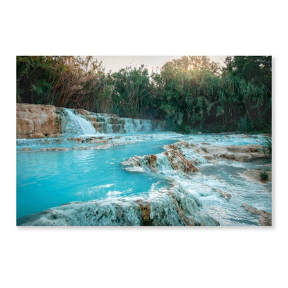 River With a Waterfall in The Middle of It Acrylic Glass Print Tempered Glass Wall Art 100% Made in Australia Ready to Hang - Bella Home Decor