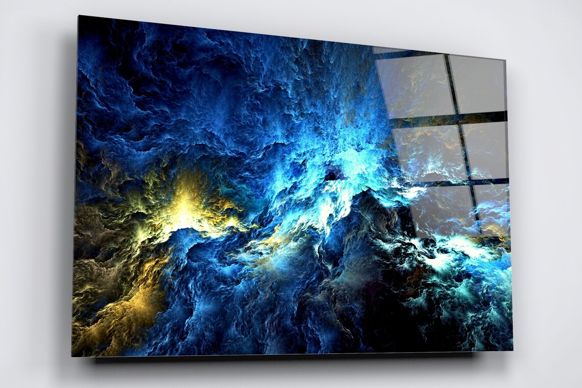 Abstract Art Nebula Acrylic Glass Print Tempered Glass Wall Art 100% Made in Australia Ready to Hang