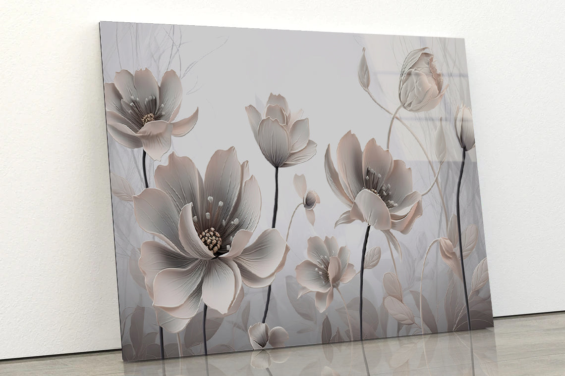 Petals of a Flowers Pattern Acrylic Glass Print Tempered Glass Wall Art 100% Made in Australia Ready to Hang - Bella Home Decor