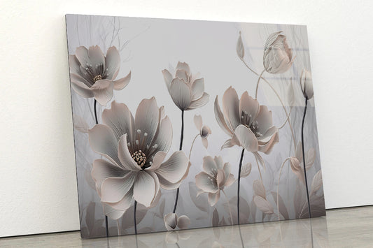Petals of a Flowers Pattern Acrylic Glass Print Tempered Glass Wall Art 100% Made in Australia Ready to Hang - Bella Home Decor