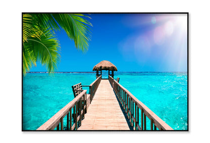 Traditional Boat Jetty in A Luxury Resort of Maldives Home Decor Premium Quality Poster Print Choose Your Sizes