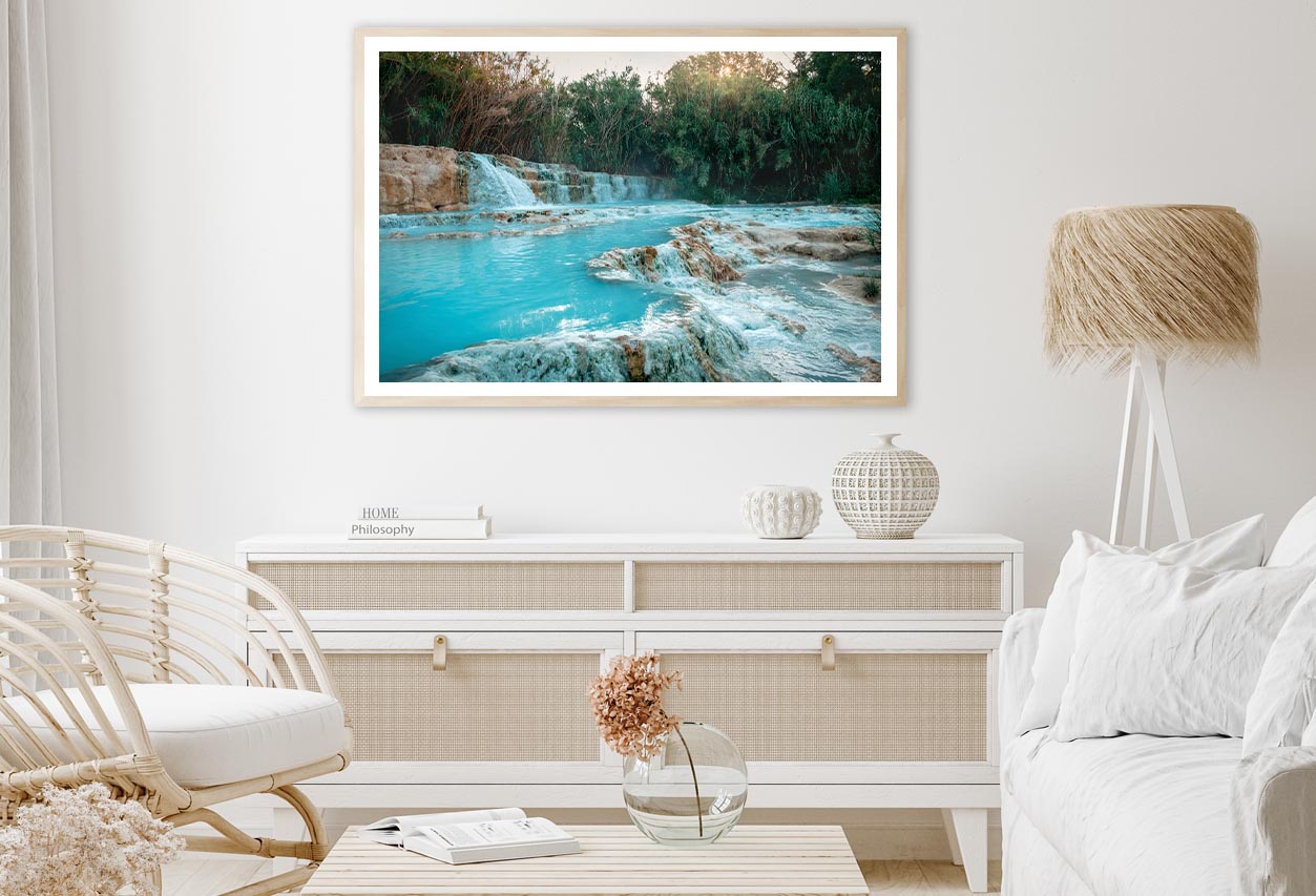 River With a Waterfall in The Middle of It Home Decor Premium Quality Poster Print Choose Your Sizes