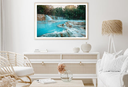 River With a Waterfall in The Middle of It Home Decor Premium Quality Poster Print Choose Your Sizes