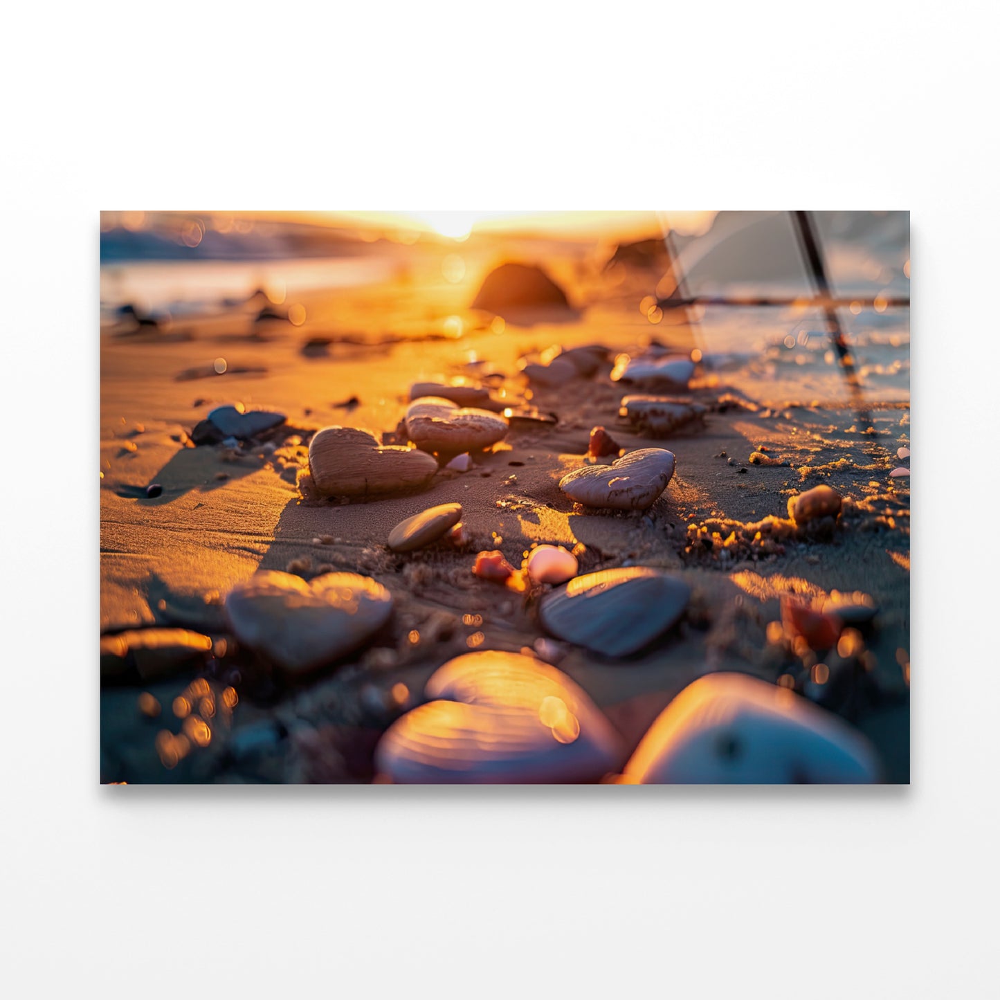Close-Up of Rocks near a Beach Acrylic Glass Print Tempered Glass Wall Art 100% Made in Australia Ready to Hang