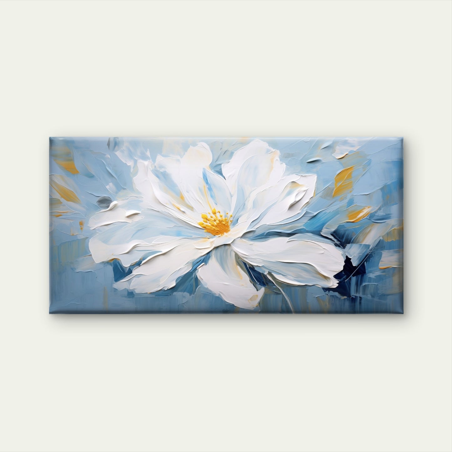White Magnolia Bloom Flower Wall Art Canvas Office Home Room Framed 120x60cm - Bella Home Decor
