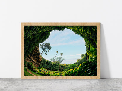 Umpherston Sinkhole In Mount Glass Framed Wall Art, Ready to Hang Quality Print Without White Border Oak