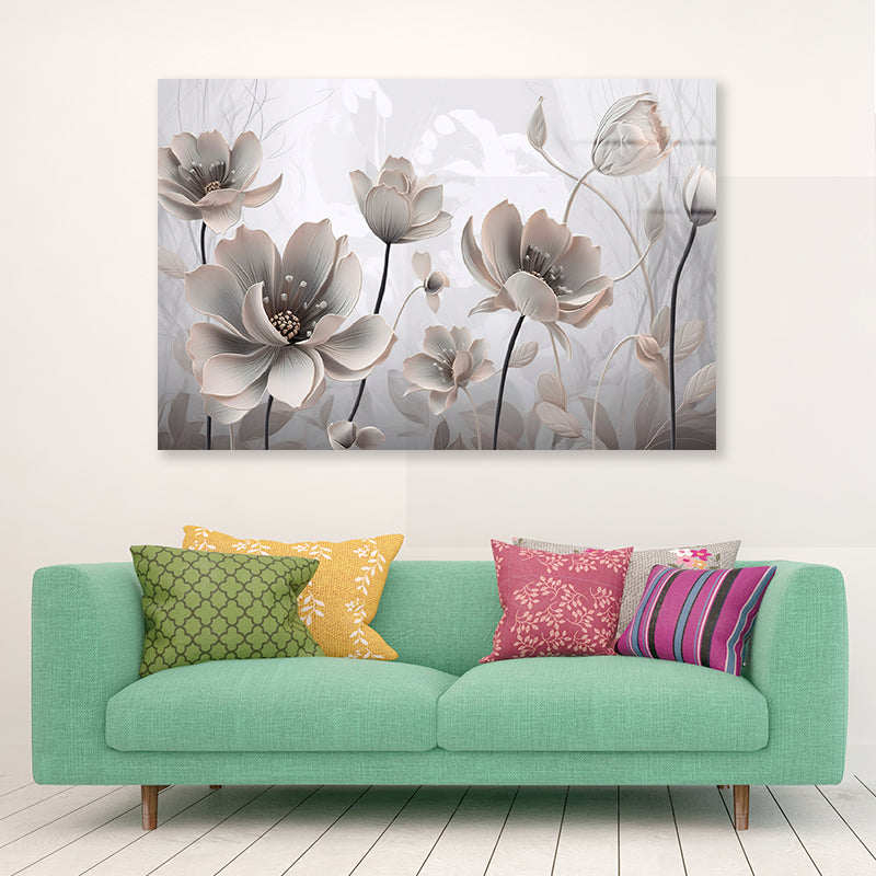 Petals of a Flowers Pattern Acrylic Glass Print Tempered Glass Wall Art 100% Made in Australia Ready to Hang - Bella Home Decor