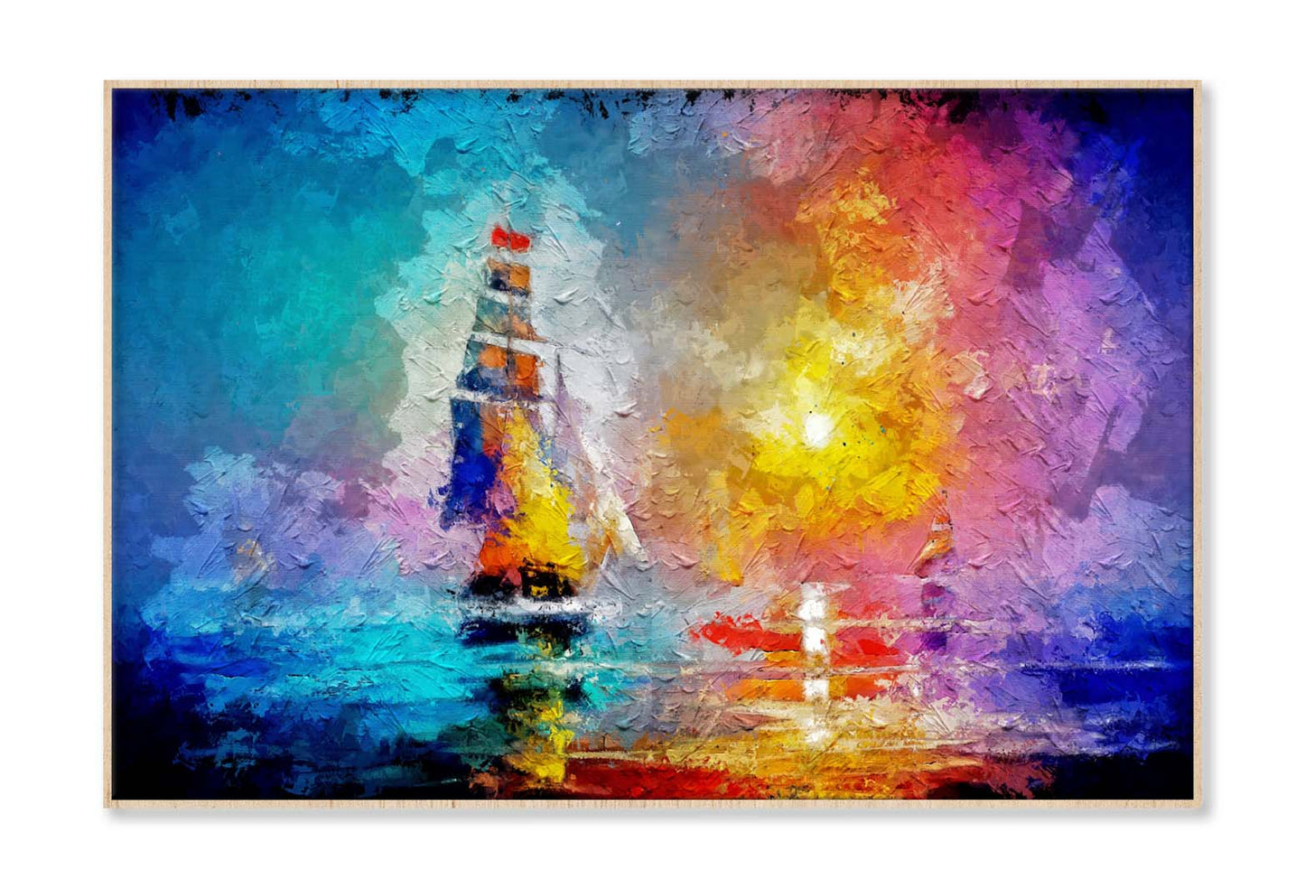 Seascape Paintings with Sunlight Background Wall Art Limited Edition High Quality Print