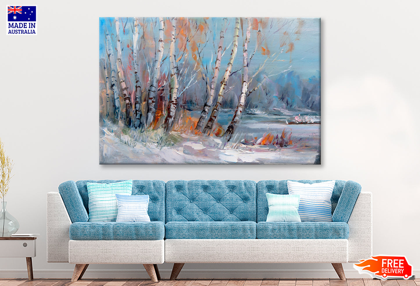 Birch Trees Oil Painting Wall Art Limited Edition High Quality Print