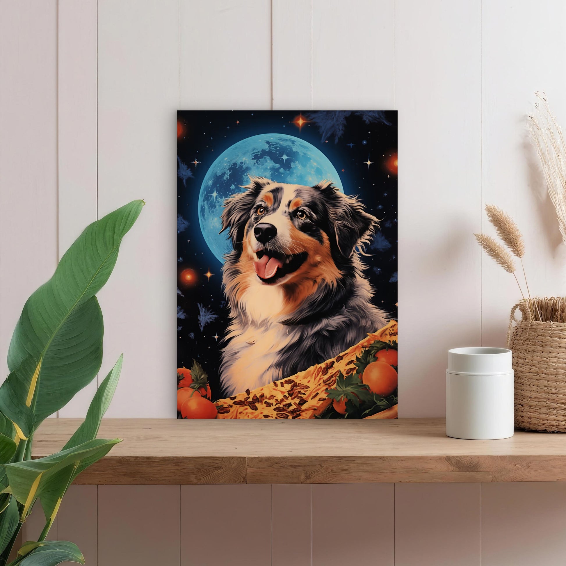 Australian Shepherd Blue Moon 60x90cm Metal Print Ready to Hang - Bella Home Decor