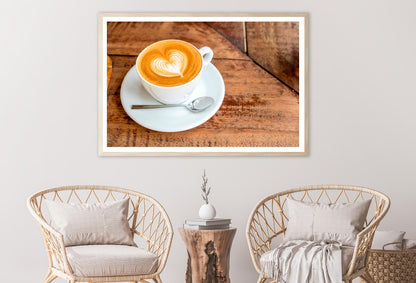 Cup Of Coffee with A Heart in The Foam Home Decor Premium Quality Poster Print Choose Your Sizes