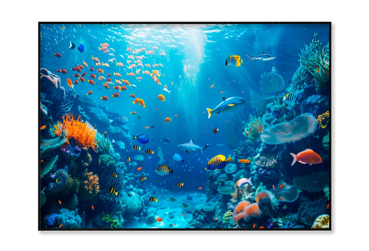 Underwater Scene Showcasing a Diverse Coral Reef Home Decor Premium Quality Poster Print Choose Your Sizes - Bella Home Decor