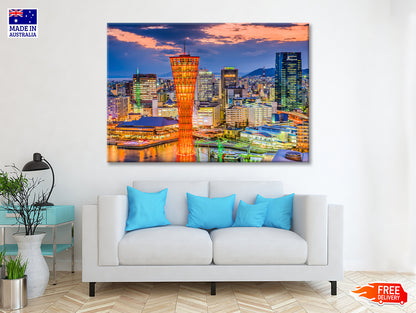 Buildings Of Kobe City in Japan Print 100% Australian Made - Bella Home Decor