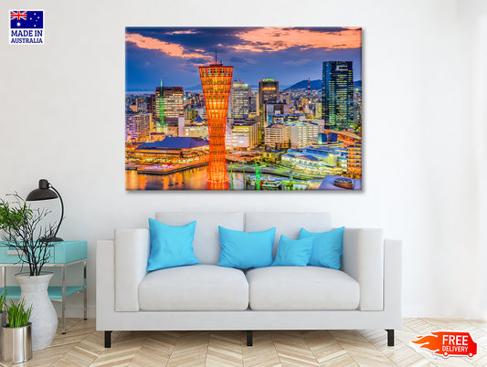 Buildings Of Kobe City in Japan Print 100% Australian Made - Bella Home Decor