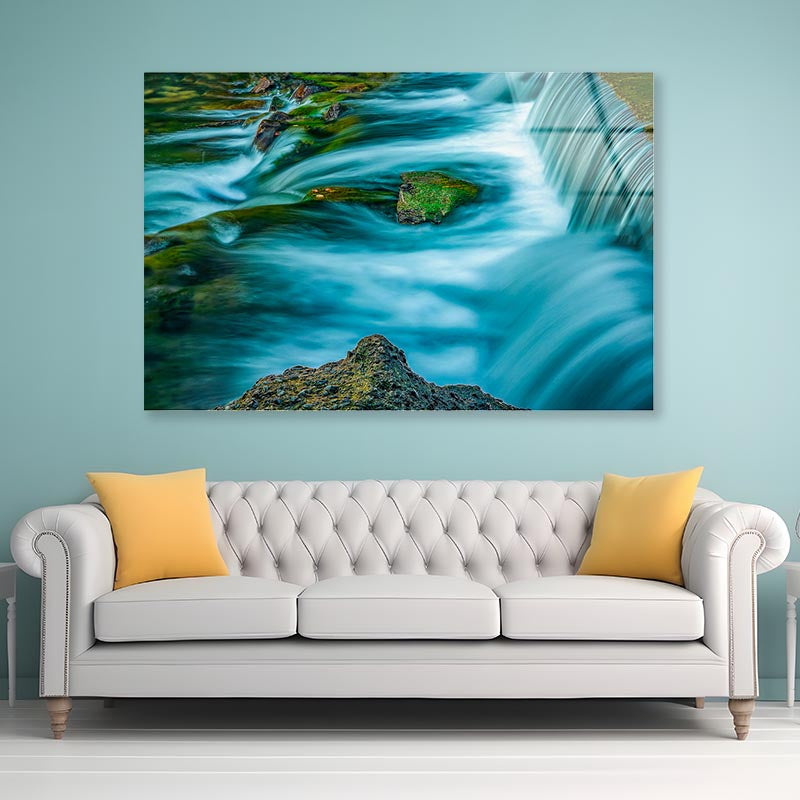 Flowing Water in Stream in Shuangliu National Forest Acrylic Glass Print Tempered Glass Wall Art 100% Made in Australia Ready to Hang