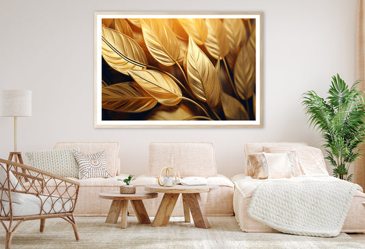 Close-Up of Vibrant Golden Leaves Home Decor Premium Quality Poster Print Choose Your Sizes