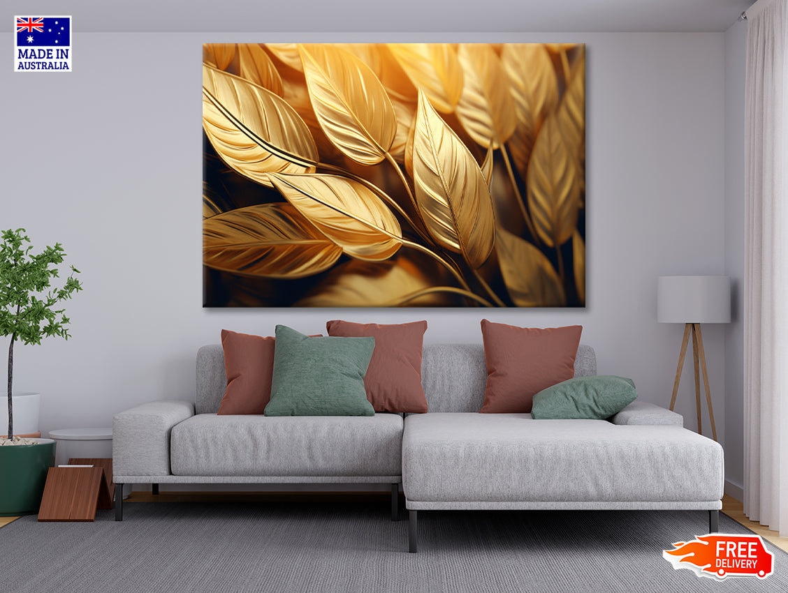 Close-Up of Vibrant Golden Leaves Print 100% Australian Made - Bella Home Decor