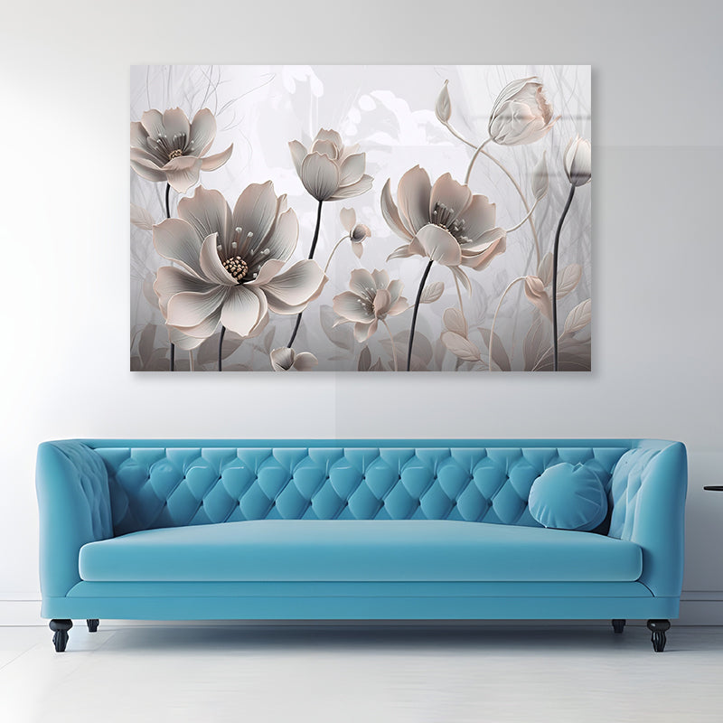 Petals of a Flowers Pattern Acrylic Glass Print Tempered Glass Wall Art 100% Made in Australia Ready to Hang - Bella Home Decor