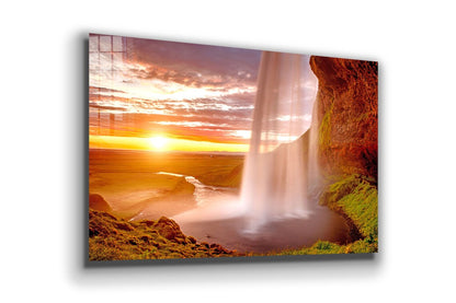 Waterfall & Mountains UV Direct Aluminum Print Australian Made Quality