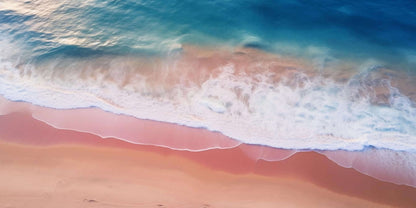 Coastal Beach Ocean Waves Aerial Wall Art Canvas Office Home Framed 120x60cm