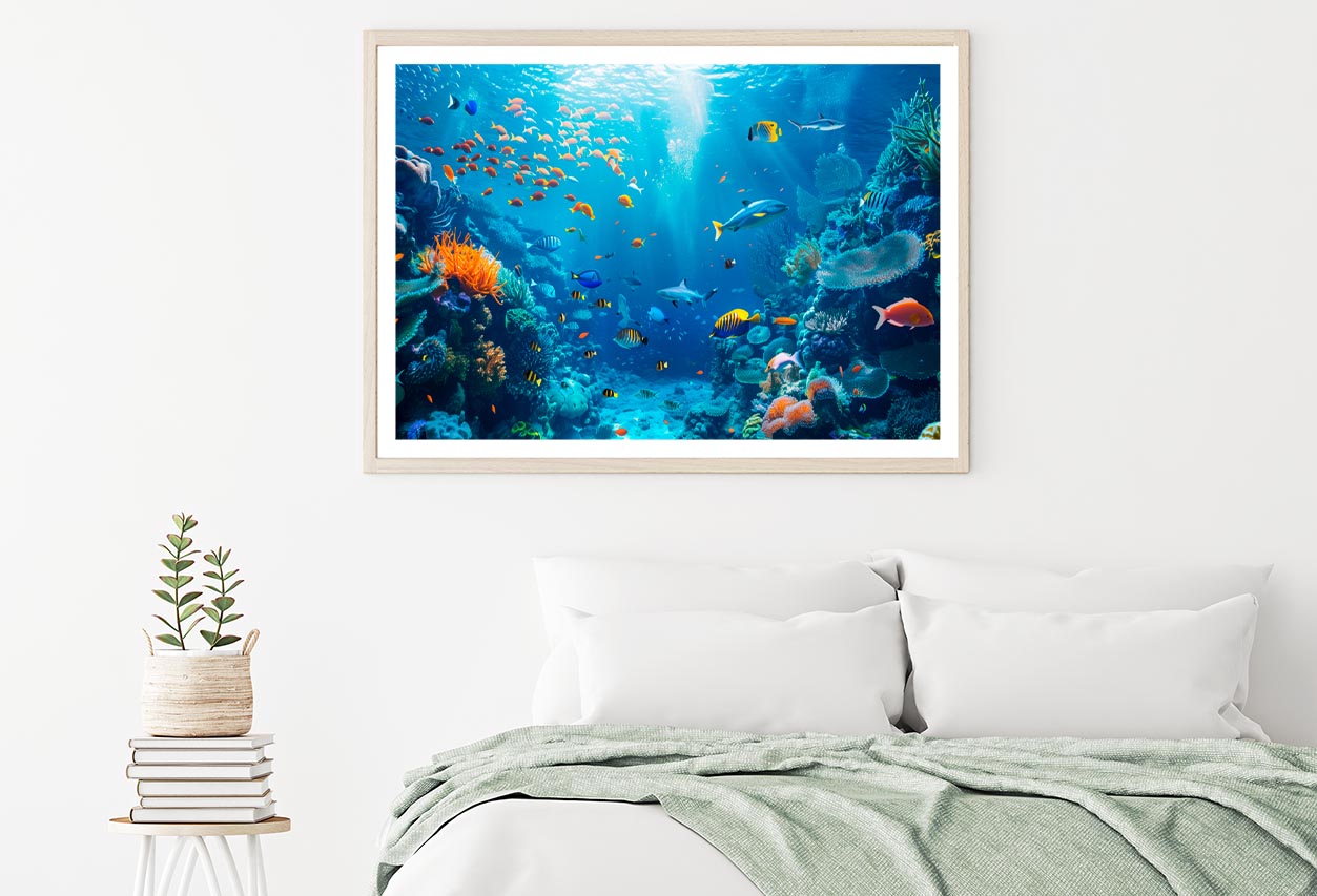 Underwater Scene Showcasing a Diverse Coral Reef Home Decor Premium Quality Poster Print Choose Your Sizes - Bella Home Decor