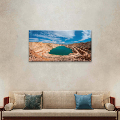 Emerald Green Lake Flooded Open-Pit Mine Wall Art Canvas Office Home Room Framed 120x60cm