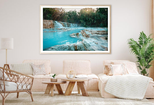 River With a Waterfall in The Middle of It Home Decor Premium Quality Poster Print Choose Your Sizes