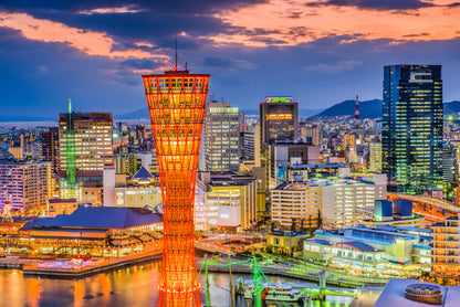 Buildings Of Kobe City in Japan Print 100% Australian Made - Bella Home Decor