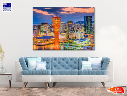 Buildings Of Kobe City in Japan Print 100% Australian Made - Bella Home Decor