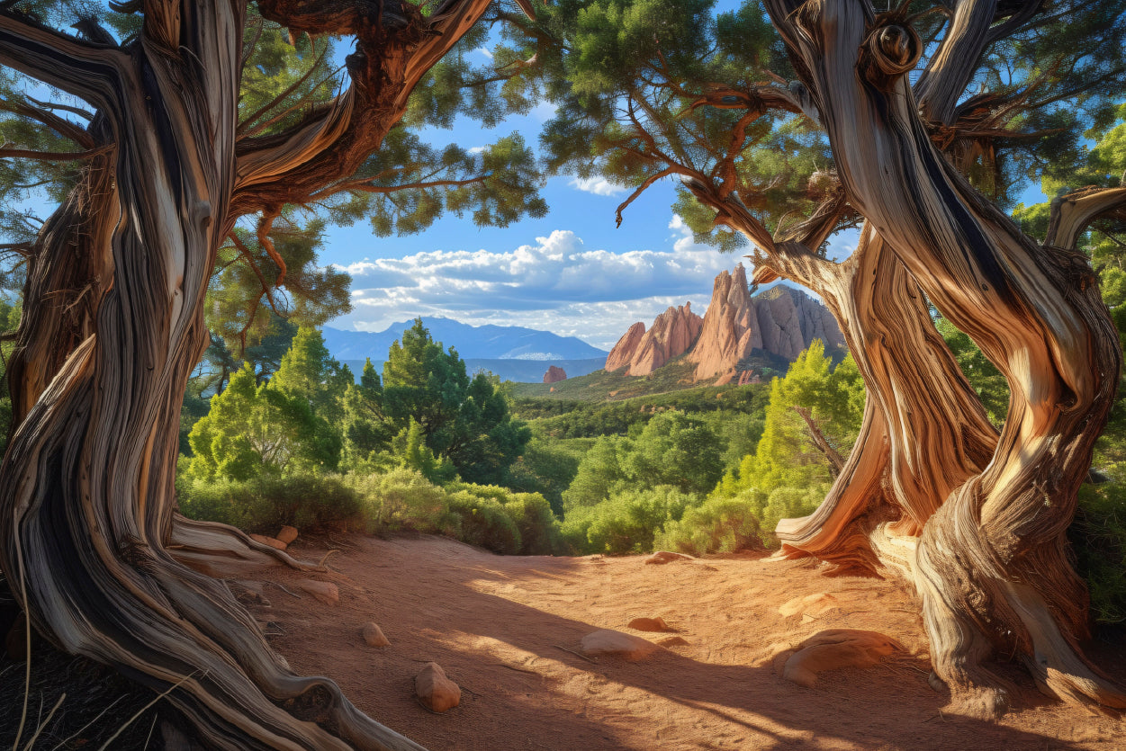 Tree with a Scenic Backdrop of a Mountain Range Print 100% Australian Made - Bella Home Decor