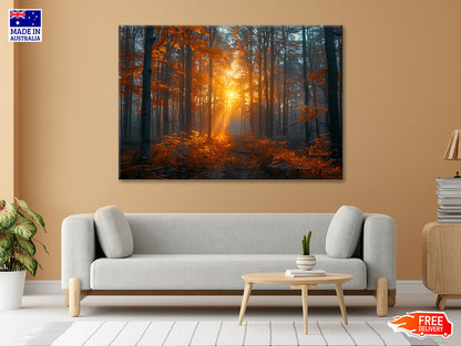 Autumn Forest in the Morning Print 100% Australian Made - Bella Home Decor