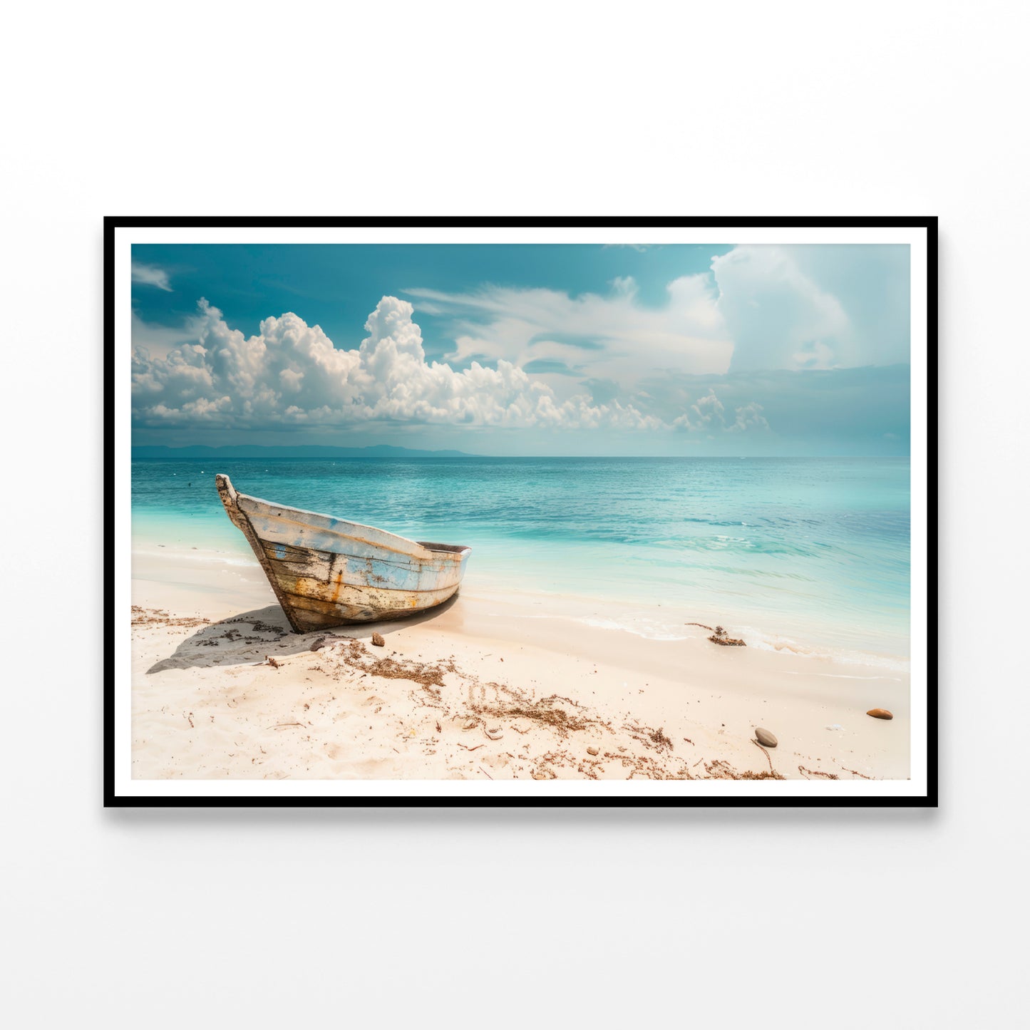 Boat Sits On the Golden Sand of a Beach Home Decor Premium Quality Poster Print Choose Your Sizes