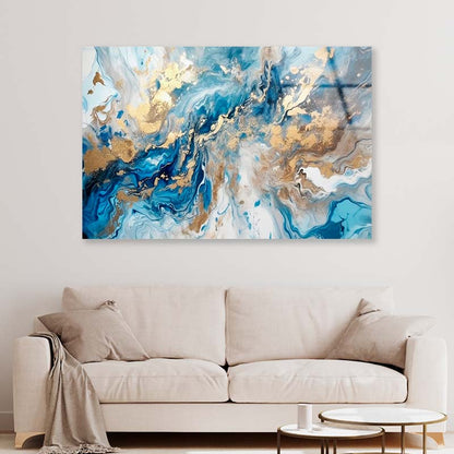 Gold Marble Luxury Abstract Acrylic Glass Print Tempered Glass Wall Art 100% Made in Australia Ready to Hang