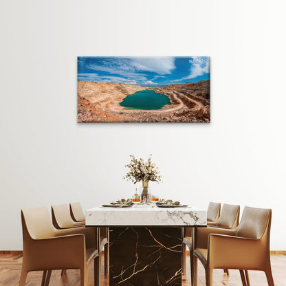 Emerald Green Lake Flooded Open-Pit Mine Wall Art Canvas Office Home Room Framed 120x60cm